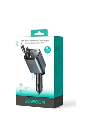 Tongxida Joyroom Ccl05 4'ü 1 Arada Geri Çekilebilir Teleferik Şarj Cihazı Siyah, Koyu Gri Siyah - Koyu Gri