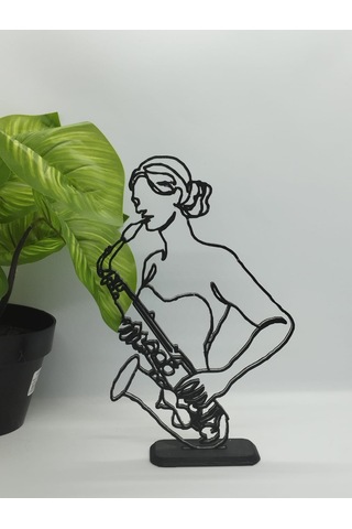 Saksafoncu Masa Dekor Hediye Fikri Sanat Heykeli