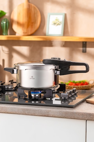 Emsan Fast Cooker Çift Emniyetli Düdüklü Tencere 4 +6 Lt Siyah