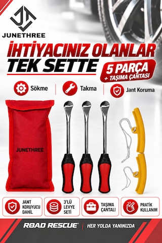Jant Korumalı Lastik Montaj Seti 3'lü Metal Lastik Sökme Takma Levyesi Bisiklet Motosiklet Uyumlu