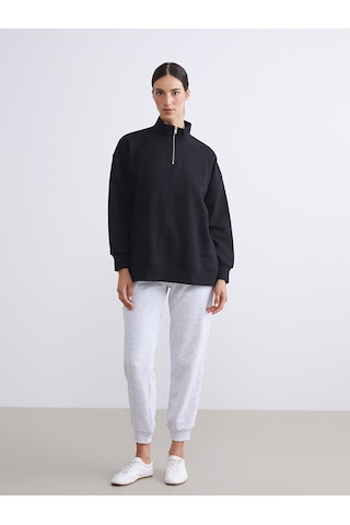 Lcw Modest Gri Beli Lastikli Kadın Kalın Jogger Eşofman Altı