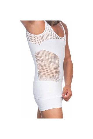 Moon Wear Beyaz Mı Emay E1006 Fileli Erkek Korse Atlet Beyaz