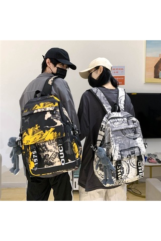 Moveevo Öğrenci İçin Geniş Kapasiteli Nilon Sırt Çantası - Sarı Renk Ve Askı Eşliği Sarı