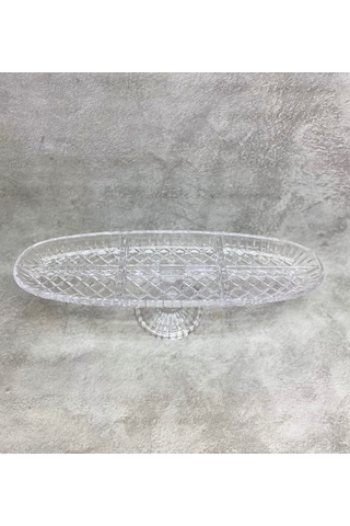 El Yapımı Cam Kafes 6 Göz Kayık Ayaklı Servis Tabağı 41x12 Cm