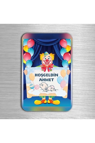 Isimli Hoşgeldin Erkek Bebek Magneti 10 Adet