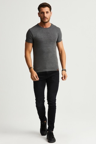 Alexandergardı Slim Fit Basic T-shirt E22-746a Antrasit