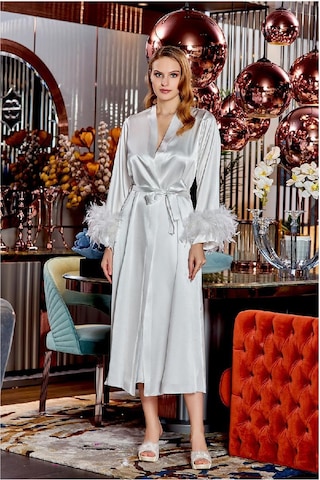 Jeremi 4097 Tüylü Bride Uzun Sabahlık 001