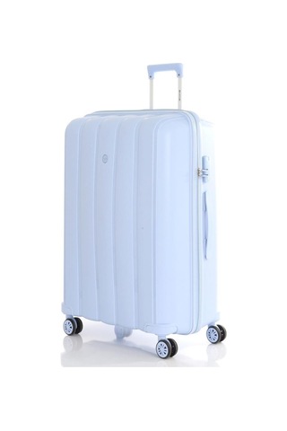 Mçs Bavul Orta Ve Kabin 2li Set Kırılmaz Silikon Valiz V305 Bebemavi Bebe Mavisi
