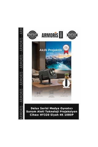 Delux Serisi Medya Oynatıcı Sunum Aleti Teknoloji Projeksiyon Cihazı Hy320 Siyah 4k 1080p