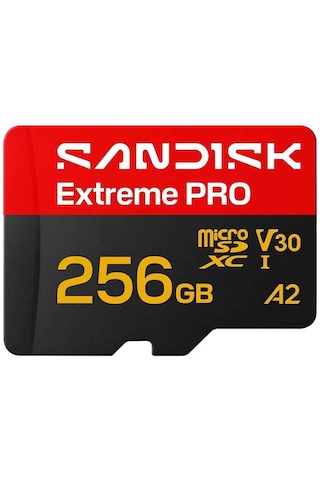 Sandısk Extreme Pro 256gb 250/170mb/s Microsdxc Uhs-ı A2 V30 5k/4k Kamera Drone Hafıza Kartı Sdsqxcj-256g-gs6ma