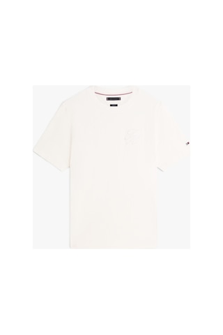 Tommy Hilfiger Scrıpt Lıght Interlock Tee Erkek Sarı T-shirt - Mw0mw42391 Ekru