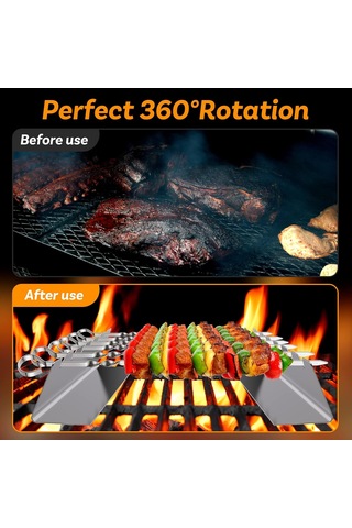 Paslanmaz Çelik Şiş Seti, Tutucu, 6 Şiş Ve 1 Çerçeveli Izgara Aksesuarları, Dış Mekan Izgarası...