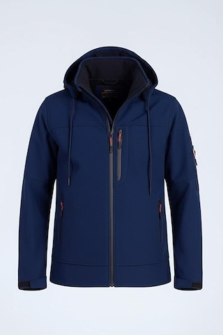 Vatan Tekstil Erkek Slim Fit Softshell Kapüşonlu Erkek Mont Su İtici Rüzgar Geçirmez Lacivert