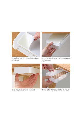 Masa Altı Gizli Saklama Çekmecesi 20x10,5x3cm Beyaz