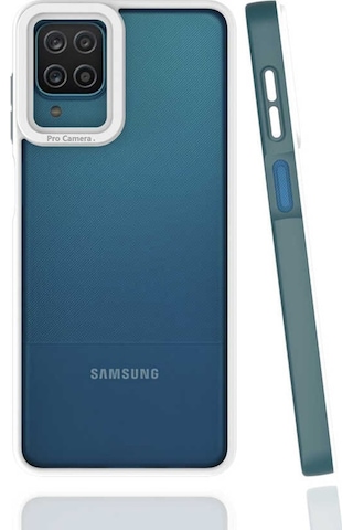 Galaxy A12 Kılıf Zore Mima Kenarları Renkli Silikon Kılıf