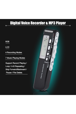 Samdoo 8gb Akıllı Ses Kayıt Cihazı, Mp3 Çalar Ve Telefon Kayıt Özellikli