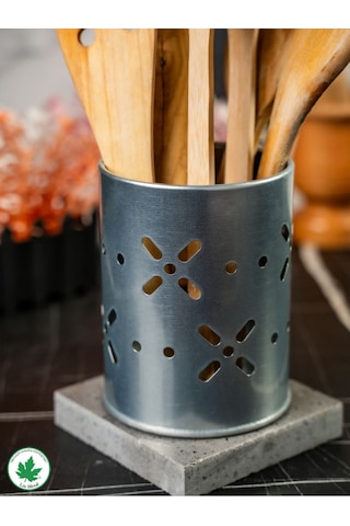 Papatya Çatal-bıçaklık Metal Mutfak Düzenleyici, Kaşıklık, Tezgahüstü Organizer, Kaşıklık Standı - Galvaniz Galvaniz
