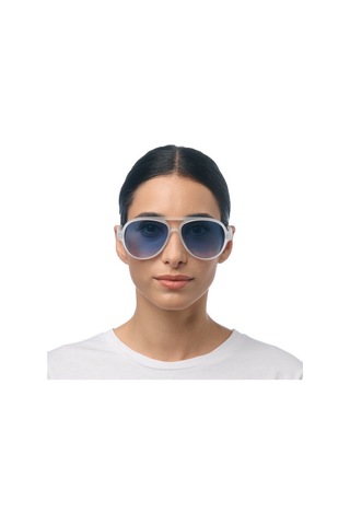 Okkia Alessio Unisex Güneş Gözlüğütransparan Beyaz / Lens: Mavi Beyaz