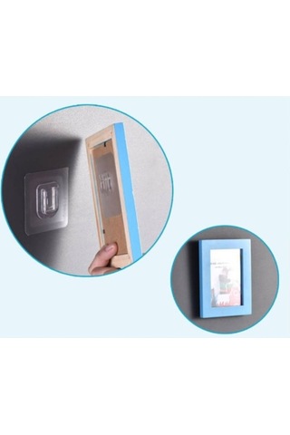 5 Çift Şeffaf Geçmeli Klips Duvar Delmeden Eşya Sabitleme Askısı Seti - Suya Dayanıklı Yapışkanlı Şeffaf