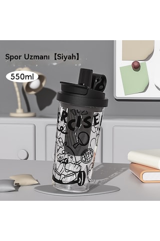 Çay Ve Suyu Ayırmak İçin Büyük Kapasiteli Plastik Su Bardağı Siyah