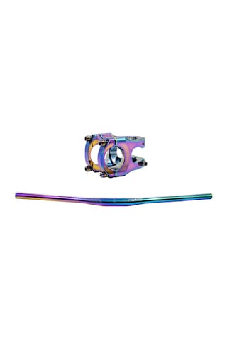 Raptor Rainbow Mtb Düz Flat Bisiklet Gidon + Boğaz Seti Çok Renkli
