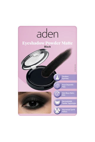 Aden Eyeshadow Powder Matte - Mat Göz Farı 01 Black Siyah 0