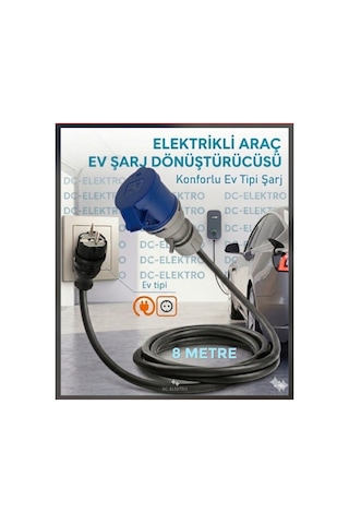Araç Şarj Cihazı Için 3x4mm Hes Veya Öznur Kablolu Dönüştürücü Kablo Uzatma 8 Metre - 888600968 8 Metre - 888600968