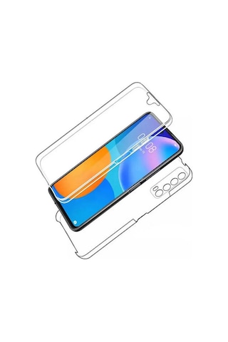 Adige Huawei P Smart 2021 Uyumlu Kılıf Ön Arka 360 Koruma Arka Sert Mika Ön Silikon Şeffaf