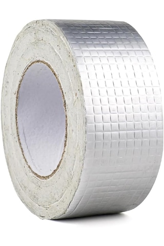 Güncelçarşı 5cm X 5 Mt Yüksek Sıcaklık Dayanan Su Geçirmez Alüminyum Folyo Çamur Bant, Çatı Duvar Çatlak Onarıcı Yalıtım, 5 Metre, Boru Yalıtımı, Yalıtım