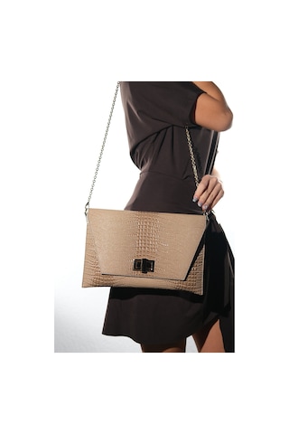Maorı Vizon Baskı Rugan Kadın Clutch Çanta