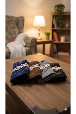 Pamuk Havlu Çorap Asorti 4 Lü Paket Set2