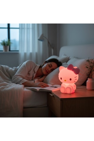 Hello Kitty Gece Lambası Ve Masa Lambası Beyaz