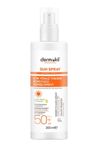 Dermokil Çok Yönlü Yüksek Koruyucu Güneş Spreyi SPF50+ 200 ML Dermokil Çok Yönlü Yüksek Koruyucu Güneş Spreyi SPF50+ 200 ML