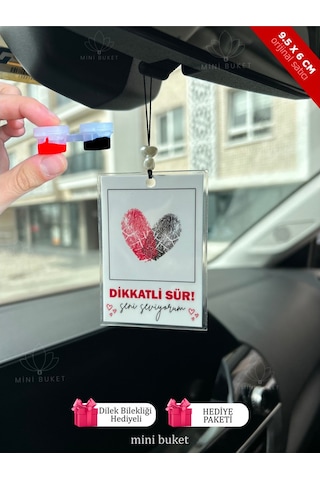 Sevgili Parmak Izi Dikiz Aynası Süsü, Kişiye Özel, Kokusuz Araba si