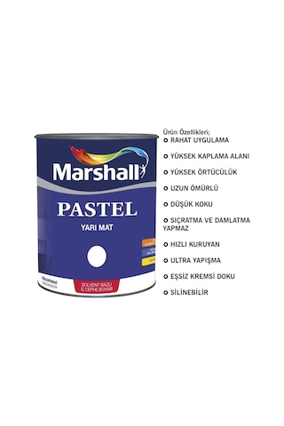 Marshall Pastel Yarı Mat Ahşap-Metal-Duvar Boyası Beyaz 0.75Lt=1K