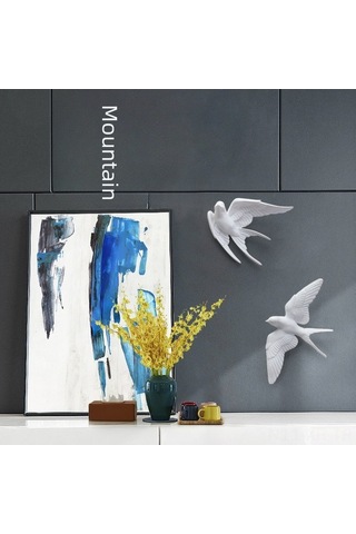 Fortunelane Zengin Altın Renkli 3d Kuş Dekoru - Akdeniz Stili Oturma Odası Süsüsü, Merdiven Üstü Duvar Dekorasyonu燕子a款 Diğer