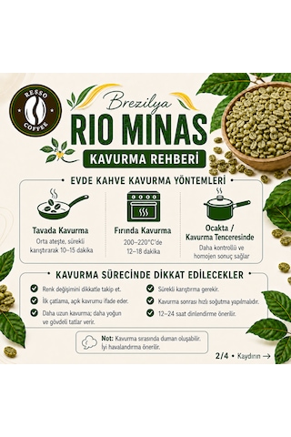 Brezilya %100 Arabica Yeşil & Çiğ Kahve Çekirdeği 250 Gr. Çekirdek Kahve