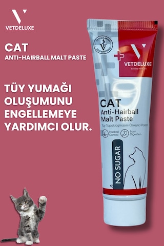 Vetdeluxe Anti Hairball Adult Malte Paste Tüy Yumağı Önleyici Macun 100 G