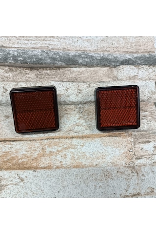 Reflektör Kırmızı 2'li Takım Kare En Boy 4cm