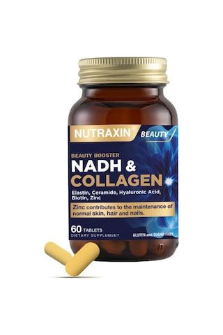 Nutraxin Nadh Collagen 60 Tablet Tip1 Tip3 Hyaluronik Asit, Elastin, Seramid, Resveratrol Glutatyon