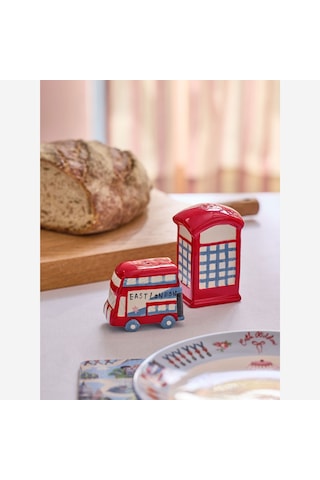 London Kırmızı Stoneware Tuzluk Ve Biberlik 12,5x5,5x9 Cm