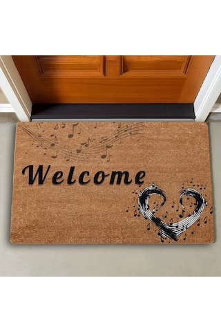 Valerine Life Müzik Aşkı Welcome Kapı Önü Paspası 45x70cm