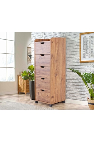 Mobilya Sarayı Yüksek Ahşap 5 Çekmeceli Kiler Dolabı (536681165)