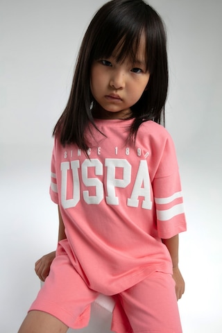 U.S. Polo Assn. Kız Çocuk Pembe Bermuda Takım Us2091-c-v2 Pembe