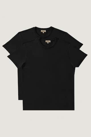 Ac&Co / Altınyıldız Classics 547236445 Slim Fit Bisiklet Yaka Düz Erkek Tişört 2'li Siyah