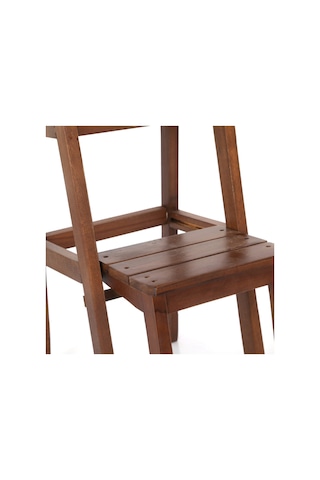 Merdiven Tabure 2 Basamaklı Ceviz Renk 58x35x25cm Diğer