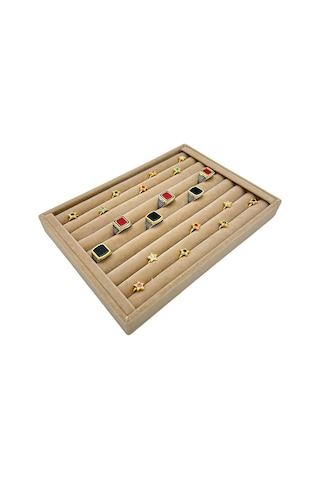 Yüzük Küpe Koldüğmesi Takı Standı Açık Kahve 17 X 24 Cm