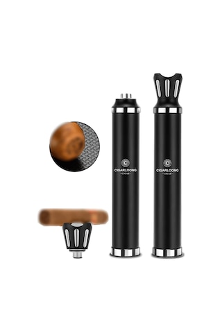 Cigarloong Metal Puro Kılıfı Delicili Sehpalı Tekli Siyah 60 Ring
