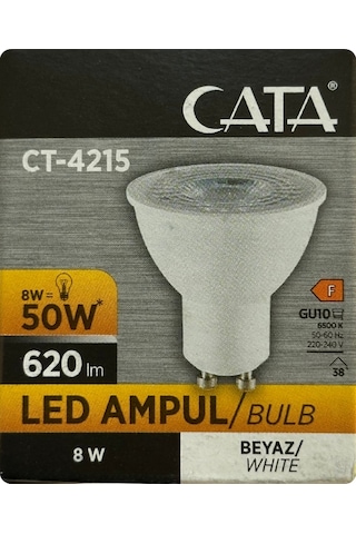 5 Adet Cata 8w 50w 6500k Beyaz Işık Gu10 Duylu Led Spot Ampul