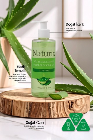 Naturix Aloe Vera Özlü Canlandırıcı Yüz Temizleme Jeli 250 ML